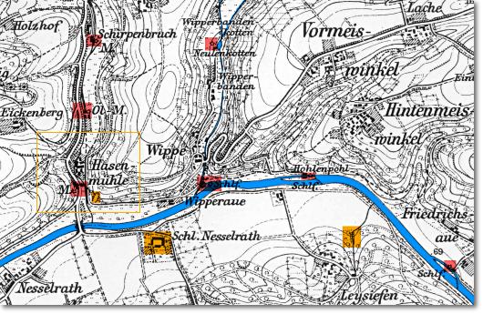 Karte: Haasenmhle und Umgebung, 1893