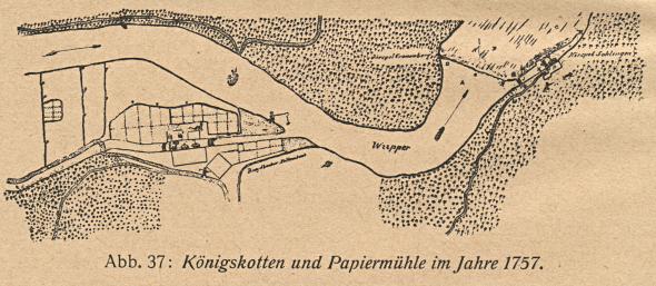 Lageplan Knigskotten 1757, aus Franz Hendrichs