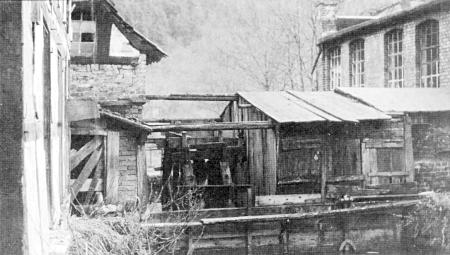 Der Obenrdener Kotten (1953) mit Wasserrad-Ruine