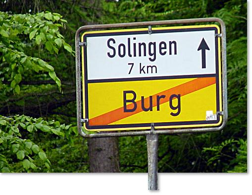 Foto: Ortsausgangsschild :: Burg/Solingen