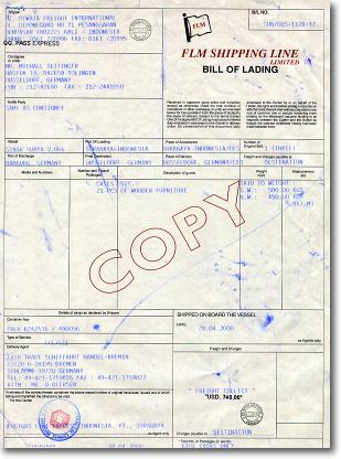 Bill of
	Lading