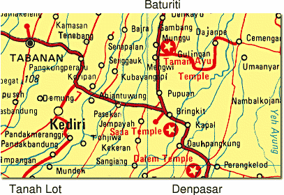 Weg-Karte Taman Ayun Tempel