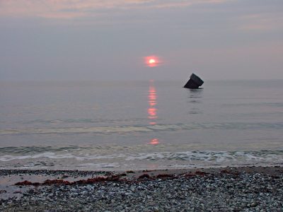 Westermarkelsdorf - Strand: Pegel bei Sonnenuntergang