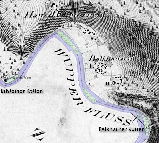 Landkarte, Balkhausen um 1830