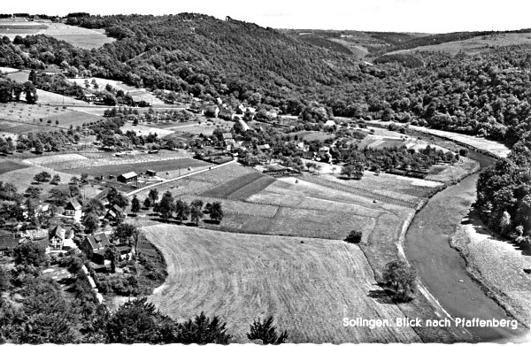 Postkarte: Solingen - Blick nach Pfaffenberg