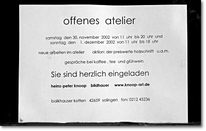 Foto: Ankndigung der Veranstaltung 'offenes atelier'