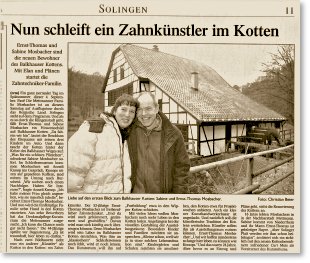 Abbildung des Zeitungsartikels im Solinger Tageblatt am 8.1.2005