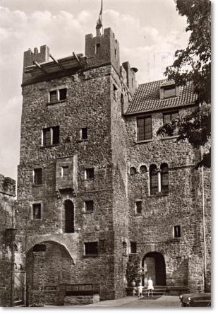 Ansichtskarte aus dem Jahre 1963. Eingang Hotel Burg Hohenscheid