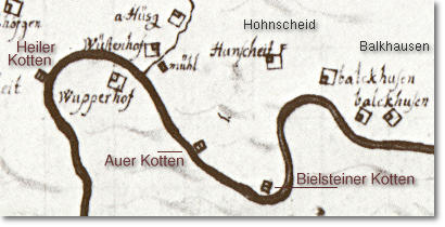 Karte Hohnscheid und Umgebung, 1715