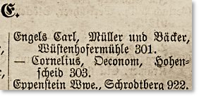 Engels Carl, Mller und Bcker, Wstenhofermhle 301