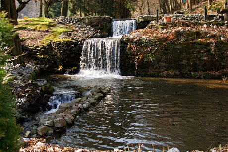 Foto: Wasserspiele, ehemaliger Stauteich