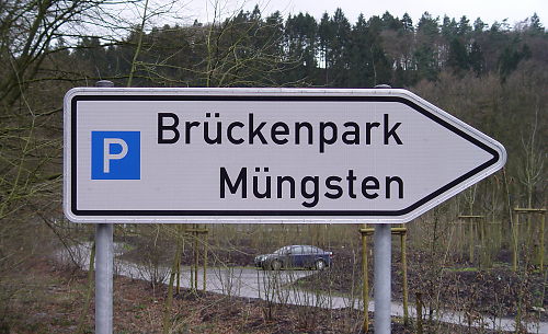 Parkplatzschild Brückenpark Müngsten