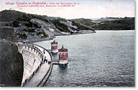 Foto: Ansichtskarte Solinger Talsperre im Sengbachtal