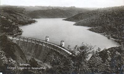 Postkarte (1929 gelaufen): Sengbachtalsperre