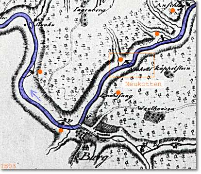 Abb.: Karte der Hauptfabrik und Manufaktur Oerter des Herzugthums Berg 1803