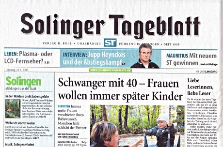 Foto: Titelbild Solinger Tageblatt