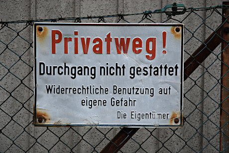 Foto: Hinweisschild - Privatweg