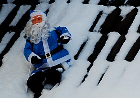 Foto: blauer Weihnachtsmann