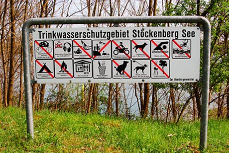 Foto: Schilder Trinkwasserschutzgebiet