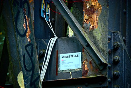 Foto: Messstelle des Brckenbelastungstestes