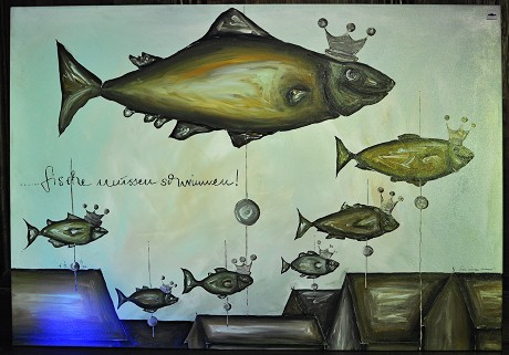 Foto: das Gemlde von Stefan Seeger zeigt Fische
