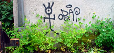 Graffito am Bahnhof Schaberg