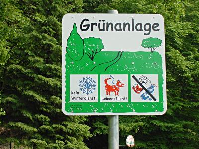 Foto: Schild Grnanlage